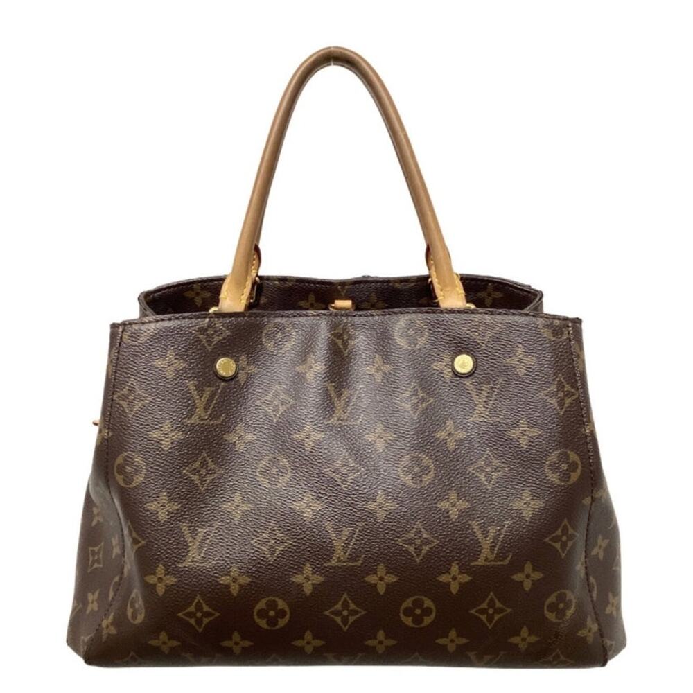 Louis Vuitton Leather Monogram Montaigne MM Bag Top Handle Satchel Luxe Glamour - Picture 9 of 9